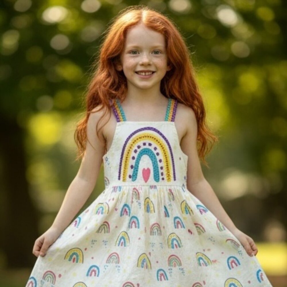 Lola + The Boys Rainbow Rhinestone Dress | Girls Size 10 | Boutique